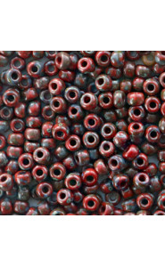 Miyuki rocailles Perlen 8/0 - Opaque picasso red 8-4513